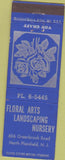Matchbook Cover - Floral Arts Nursery North Plainfield NJ