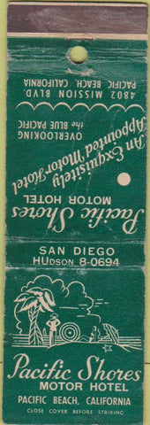 Matchbook Cover - Pacific Shores Hotel Pacific Beach CA WEAR