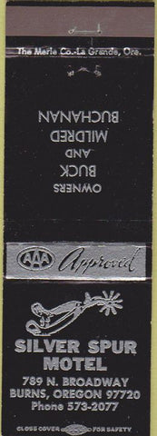 Matchbook Cover - Silver Spur Motel Burns OR