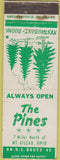 Matchbook Cover - The Pines Restaurant Mt Gilead OH WORN