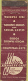 Matchbook Cover - Weiss Viennese Cafe Hollywood CA WEAR
