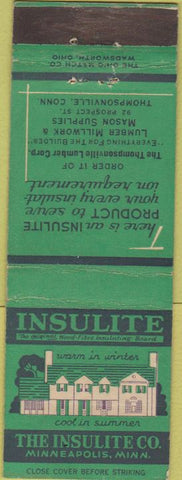 Matchbook Cover - Insulite Insulation Minneapolis MN lumber