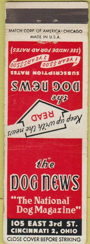 Matchbook Cover - The Dog News Newspaper Cincinatti OH