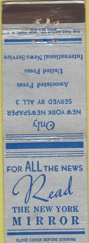 Matchbook Cover - Read the New York Mirror Newspaper NY