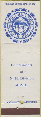Matchbook Cover - Seal of New Hampshire Parks NH