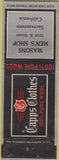 Matchbook Cover - Mason's Men's Shop Sacramento CA