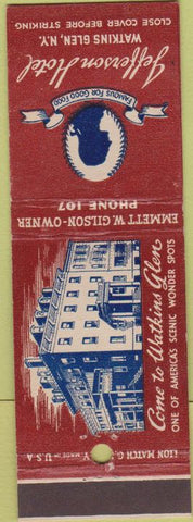 Matchbook Cover - Jefferson Hotel Watkins Glen NY