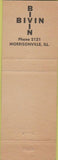 Matchbook Cover - Bivin Funeral Home Morrisonville IL