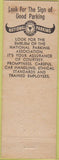 Matchbook Cover - National Parking Association Valet