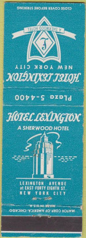 Matchbook Cover - Hotel Lexington New York NY