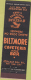 Matchbook Cover - Biltmore Cafeteria Bar New York NY