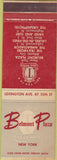Matchbook Cover - Belmont Plaza Hotel New York City NY