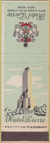 Matchbook Cover - Hotel Pierre New York City NY