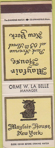 Matchbook Cover - Mayfair House Hotel New York City NY