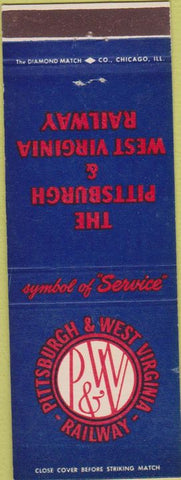 Matchbook Cover - Pittsburgh  and  West Virginia Railway WV PA
