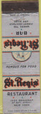 Matchbook Cover - St Regis Restaurant New York City NY