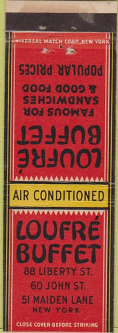 Matchbook Cover - Loufre Buffet New York City NY