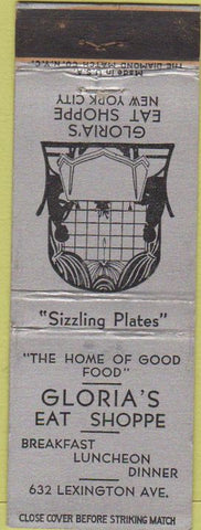 Matchbook Cover - Gloria's Eat Shoppe New York City NY
