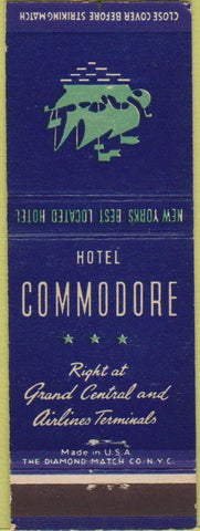 Matchbook Cover - Hotel Commodore New York City