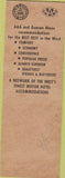 Matchbook Cover - Travel Lodge No Town motel SAMPLE