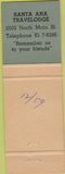 Matchbook Cover - Travel Lodge Motel Santa Ana CA Christmas