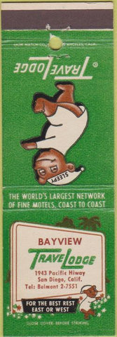 Matchbook Cover - Travel Lodge Motel Bayview San Diego CA