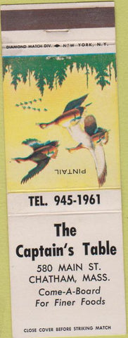 Matchbook Cover - The Captain's Table Restaurant Chatham MA