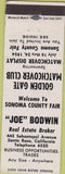 Matchbook Cover - Golden Gate Matchcover 1954 Sonoma CA