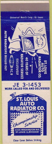 Matchbook Cover - St. Louis Auto Radiator Repair MO