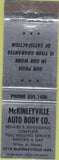 Matchbook Cover - McKinleyville Auto Body no town