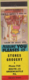 Matchbook Cover - Stones Grocery Greencastle PA