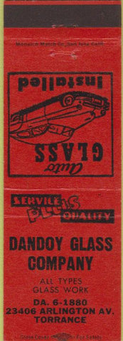 Matchbook Cover - Dandoy Glass Co Torrance CA red