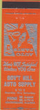 Matchbook Cover - Government Hill Auto Anchorage AK Orange