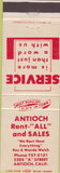 Matchbook Cover - Antioch Rental Welch Antioch CA