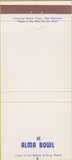 Matchbook Cover - Alma Bowl Bowling 30 Strike