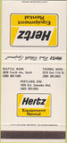 Matchbook Cover - Hertz Rental Equip Seattle WA Tacoma Portland SAMPLE 30 Strike