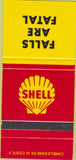 Matchbook Cover - Shell Oil Gas Safety Fall Guy SAMPLE 30 Strike