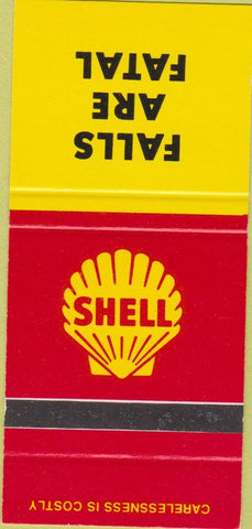 Matchbook Cover - Shell Oil Gas Safety Fall Guy SAMPLE 30 Strike