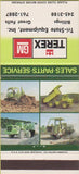 Matchbook Cover - Terex GM Tractors Billings Great Falls MT 30 Strike