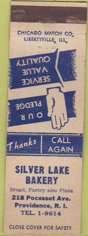 Matchbook Cover - Silver Lake Bakery Providence RI
