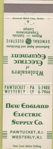 Matchbook Cover - New England Electric GE Pawtucket RI Westerly