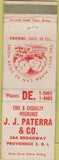 Matchbook Cover - JJ Paterra Co Insurance Providence RI WEAR