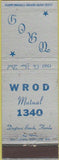 Matchbook Cover - WROD Radio Daytona Beach FL AM 1340