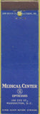 Matchbook Cover - Medical Center Opticians Washington DC