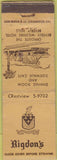 Matchbook Cover - Rigdon's Beverly Hills CA WEAR
