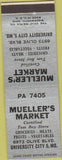 Matchbook Cover - Mueller's Market University City MO