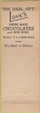 Matchbook Cover - Live's Ice Cream nuts chocolates