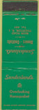 Matchbook Cover - Sunderland's Restaurant Tiverton RI