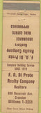 Matchbook Cover - FA Di Prete Realty Co Realtor Cranston RI WEAR