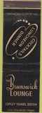 Matchbook Cover - Brunswick Lounge Copley Square Boston MA